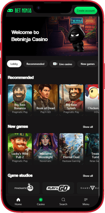 Bet Ninja Casino mobile casino experience on smartphone
