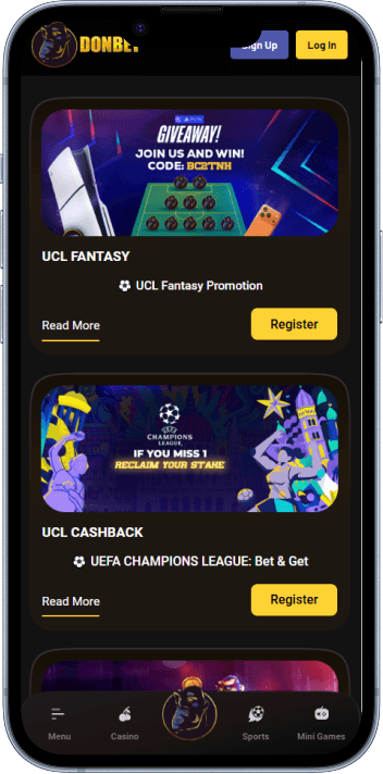 DonBet Casino welcome bonus and promotions page