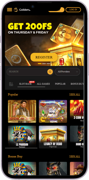 GoldenBet Casino game selection and lobby overview