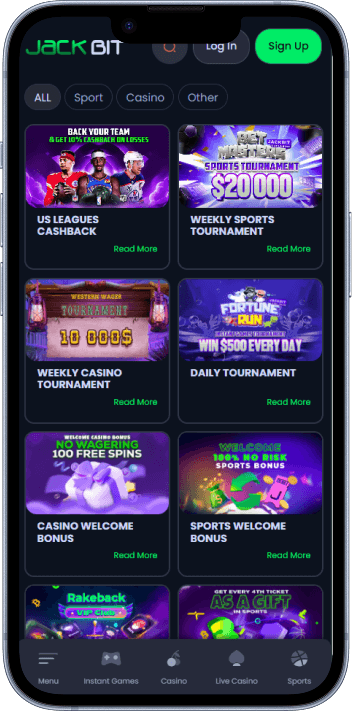 Jackbit Casino welcome bonus and promotions page