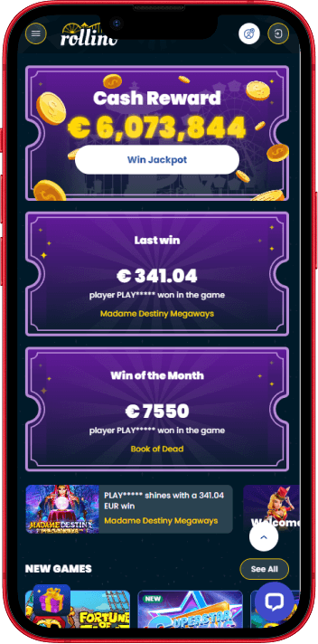 Rollino Casino mobile casino experience on smartphone