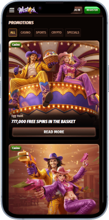 WestAce Casino welcome bonus and promotions page